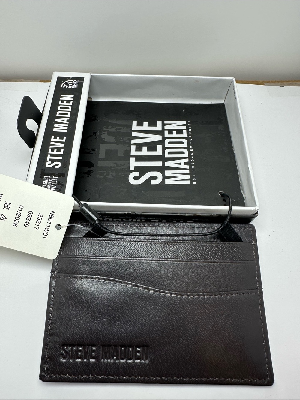 Calvin Klein Black Leather Card Holder